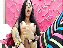 Latina Tranny Danna Castaneda Strokes Cock On Cam