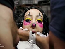 halloween blowbang with slutty clown babe