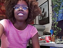 Black girlfriend sucks the cum from my old white cock amazing interracial blowjob