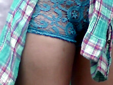 Walks In Public With Transparent Shorts.  Real Flashing Moments