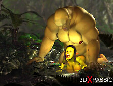 Crazy Sex In The Enchanted Forest! Huge Cock And Female Goblin