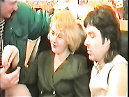 Amateur swinger drunk party in the saune.  2 hot wives get shared in orgy.