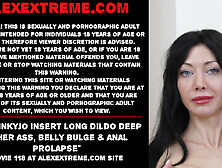 Hotkinkyjo inserts a long dildo deep in her bum,  belly bulge