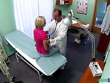 Blonde slut Claudi Macc wanted to be fucked by her handsome doctor
