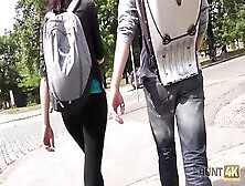 Denisse,  a young Czech couple,  is thrilled to have money for sex in Praga - POV pickup!