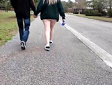 Momma Vee Walks Throughout The Park With Step Cousin Jerry And Sucks His Penis!