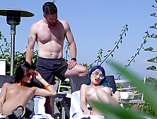 Sex by the lake in wonderful amateur threesome