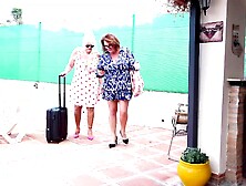 Old and young mature lesbians having fun together