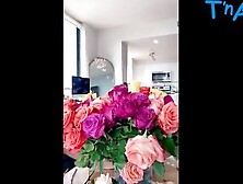 Amanda Cerny Breasts Scene in Amanda Cerny Half Naked Sexy Playing With Her Dog