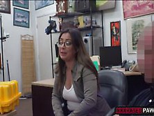 Hot babe Charlie Harper works out a stiff cock for cash