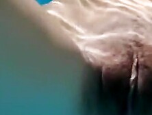 Naked cutie sucks my weenie in the pool