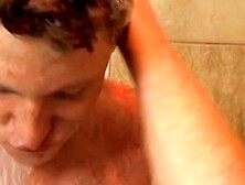 Redheaded Twunk's Shower Mastubation & Solo-Jerking Off
