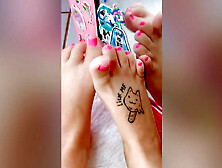 How Does This Pink Nail Polish Look On My teen Feet? (18+)