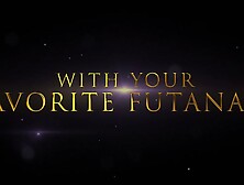 Ebony and blonde futanari babes entertaining the E