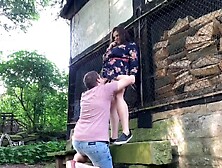 Chubby Girlfriend And Her Boyfriend Having A Lot Of Fun Outdoors In Public Park