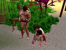 Sneaky Cheating Our Wives with Our Step Sisters on a Public Beach Part 1