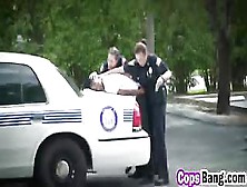 Big Ass Sluts In Cop Uniforms Are Having Outdoor Threesome With Black Thug