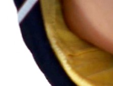 Cute Japanese woman with a flat chest in a downblouse porno