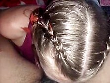 Big-Tits POV Blowjob by a Green-Eyed Amateur Brunette Babe