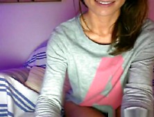 girl has cybersex with her bf,  rubs her pussy like crazy and gets a loud moaning orgasm.