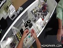 Robbery Guy Grab Jewelry In The Pawnshop And Gets Bumped In The Ass