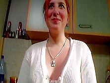 Redhead German Teen Making A Cock Cum Hard In The Kitchen