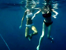 Girls On Tenerife Having Fun In The Water