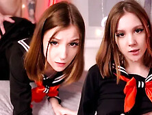 Cute Japan Schoolgirl Stopped to Be Shy when Saw My Dick 4k