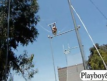 Badass girls swinging and posed naked in roller skates