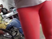 Yummy Cameltoe On The Red Yoga Pants