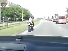 Naked Chick On Bike