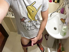 Young Guy Jerks Off A Dick In His Neighbor's Toilet Ahah