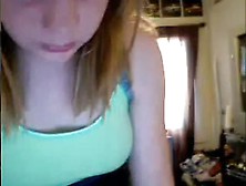 arm-cast girl strips,  dresses,  strips again.