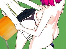 Busty Redhead and Blonde Futanari Girls Fucking Each Other in The Pussy 3D Hentai