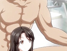 Charming anime chick is being fucked by a big muscled guy