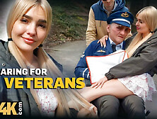 DADDY4K. Luna Bunny fell in love and sucked veteran's cock...