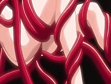 Uma cena de penetração com tentáculos