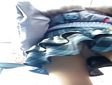 Skinny teen exposes camel toe in upskirt (fake) vid (18+)