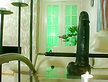 Mika is a very beautiful Latina diva who is stalking a large dildo that she sees.  She crawls over to it seductively and then put