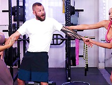 Two sporty dolls Lisa Ann and Nicolette Shea fuck with a coach