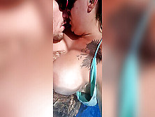 Pool facesitting,  in water,  bbw ssbbw facesitting pov