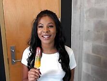 Ebony beauty Zoey Reyes cum splattered after a hard fuck