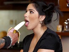 Clara Ortiz Grinds Her Wet Pussy On A Two Toned Dick