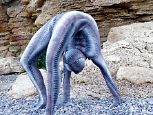 Full Body Catsuit On The Beach - Watch4Fetish