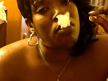 Ebony 1St White Cock,  Deep Throat,  Smoking,  Facial