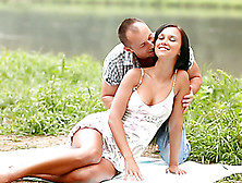 Brunette Babe Victoria Sweet B Gets Stunningly Fucked Near A Pond