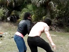 She Kicks His Face with Her Heel Boots