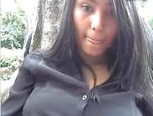 colombian girl in public park