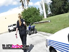 Black Stud Gets Long Cock Blown By Busty Cops