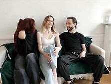 Lucky Guy Gets 2 French Beauties for FFM Threesome